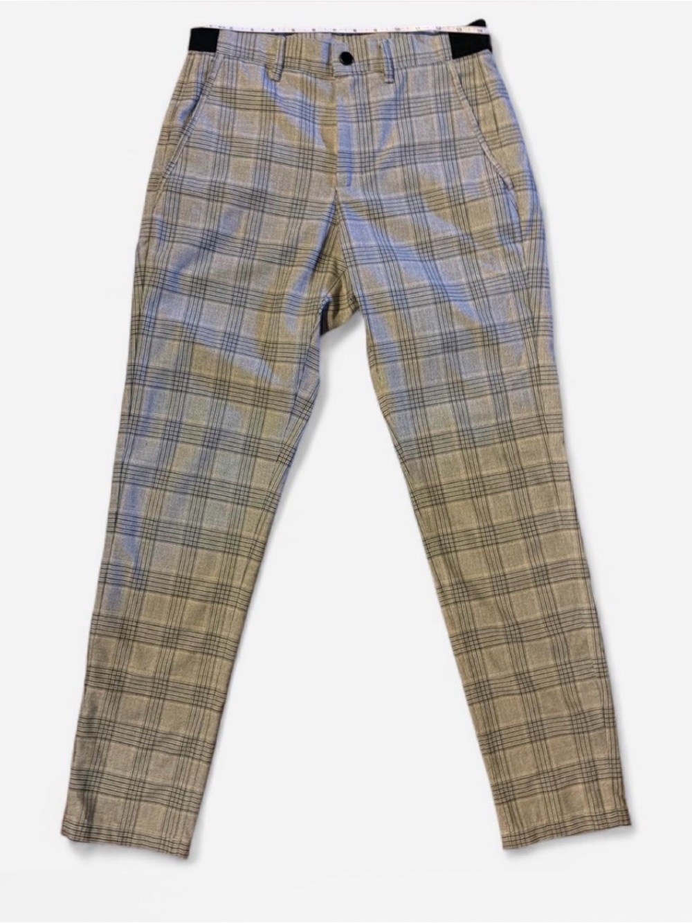 Zara Plaid Chinos in Tan and Black